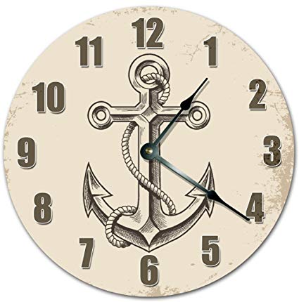 425x430 Sugar Vine Art Simple Anchor Drawing Clock - Anchor Drawing