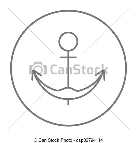 450x470 anchor line icon anchor line icon for web, mobile and vector - Anchor Line Drawing