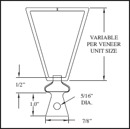 253x252 Dovetail Masonry Anchor - Anchor Line Drawing