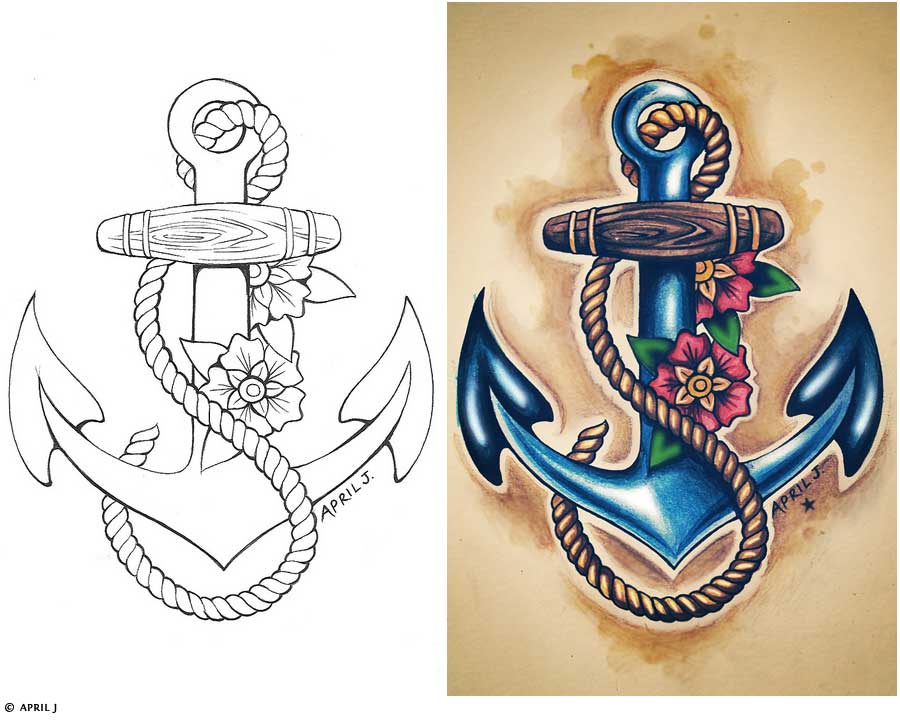 900x720 Sailor Jerry Anchor Tattoo - Anchor Tattoo Drawings