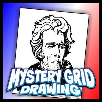 350x350 mystery grid drawing president andrew jackson tpt - Andrew Jackson Drawing