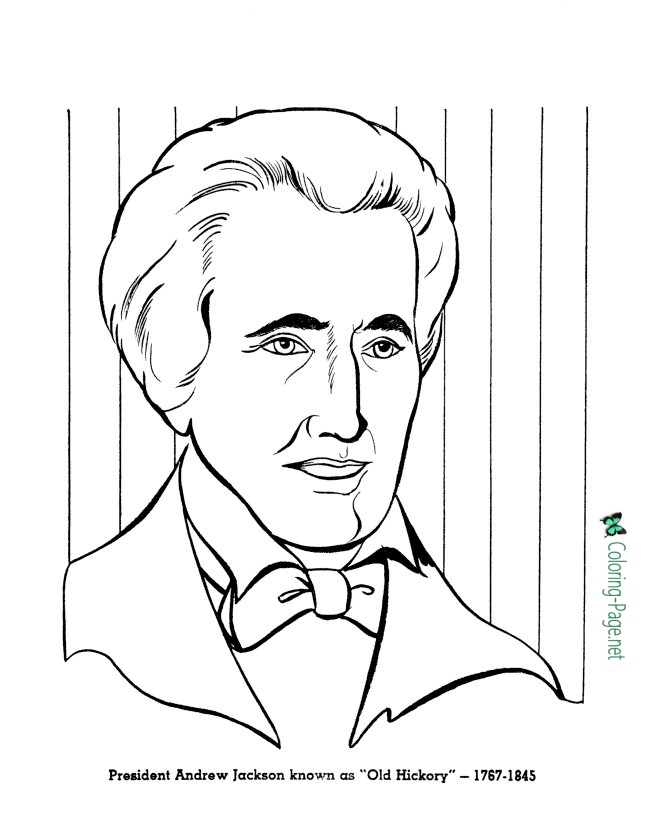 670x820 us presidents coloring pages andrew jackson - Andrew Jackson Drawing