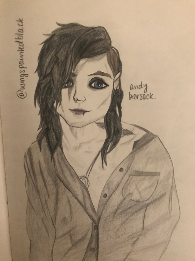 794x1059 Andy Biersack Drawing Etsy - Andy Biersack Drawing