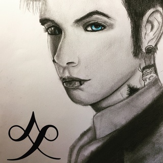 320x320 Just A Warmup Pencil And Colored Pencil Drawing Of Andy Biersack - Andy Biersack Drawing