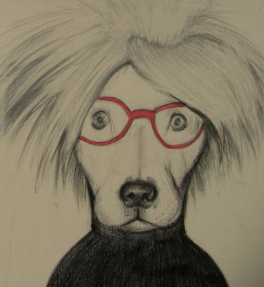 375x407 andy warhol dog drawing - Andy Warhol Drawings