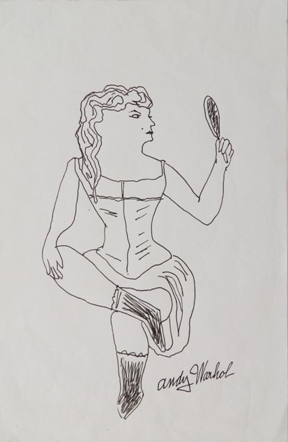 413x633 andy warhol pen and ink drawing - Andy Warhol Drawings