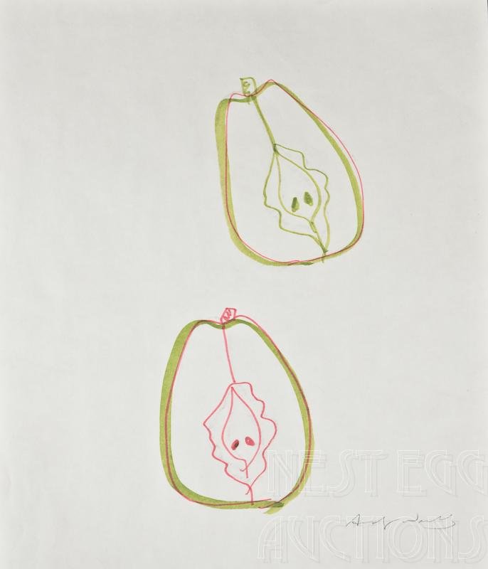 686x800 marker sketch drawing signed andy warhol - Andy Warhol Drawings