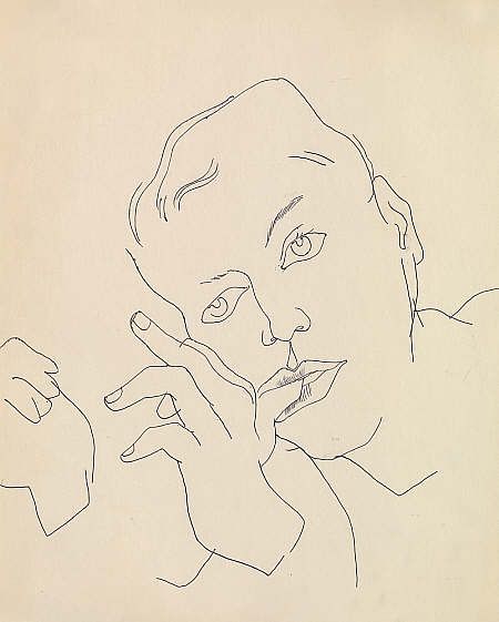 450x561 andy warhol boy line drawings - Andy Warhol Drawings