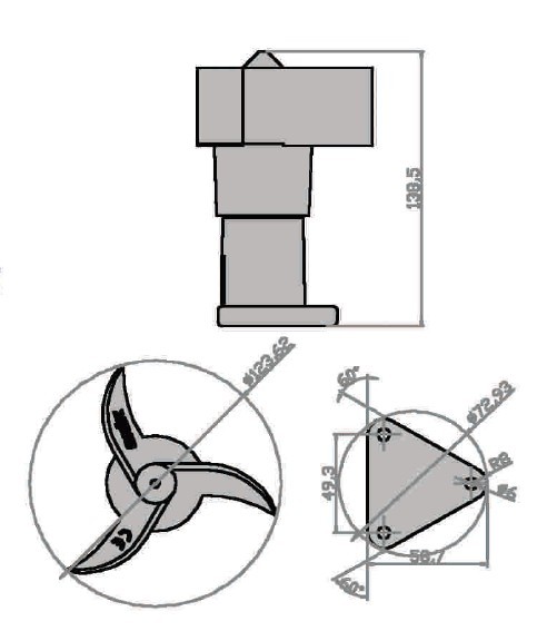 501x576 anemometer with internal heating system - Anemometer Drawing