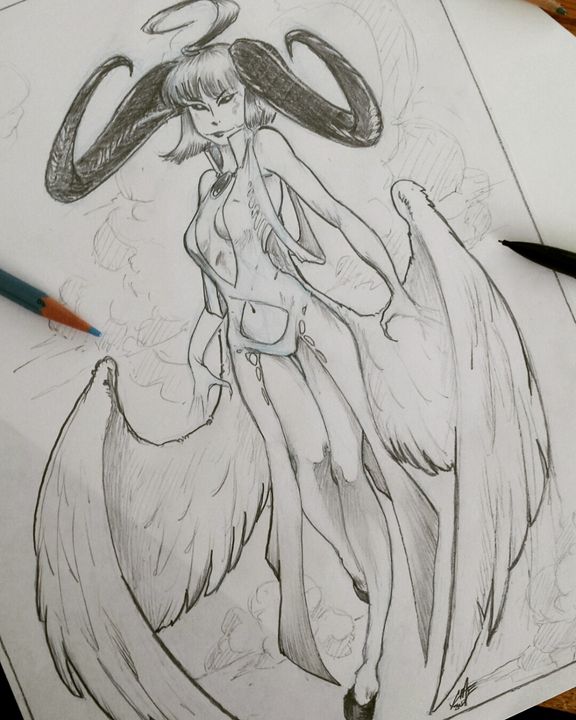 576x720 Manga Demon Angel - Angel And Demon Drawings