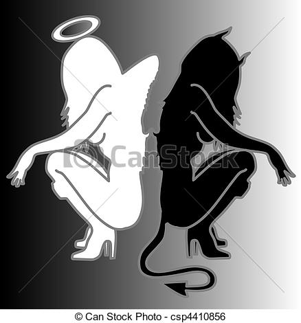438x470 angel devil stock illustration images angel devil - Angel And Devil Drawing