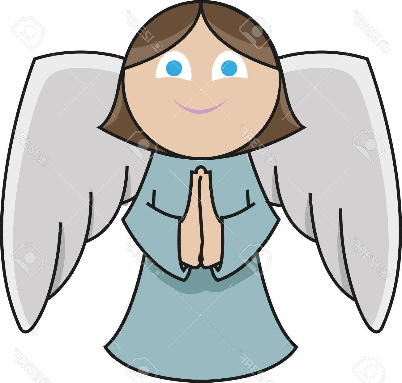1300x1240 Best Hd Praying Angel Cartoon Vector Free Free Vector Art - Angel Cartoon Drawing