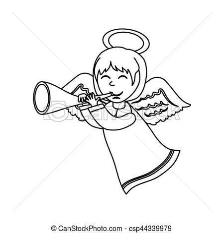 450x470 Cute Angel Cartoon Icon Vector Illustration Graphic Design - Angel Cartoon Drawing