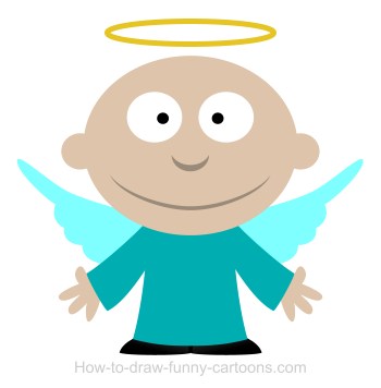 350x356 Drawing An Angel Cartoon - Angel Cartoon Drawing