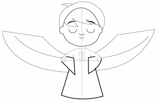 500x326 How To Draw Cartoon Angels In Easy Step - Angel Cartoon Drawing