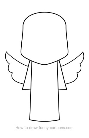 300x463 Angel Drawing - Angel Cartoon Drawing