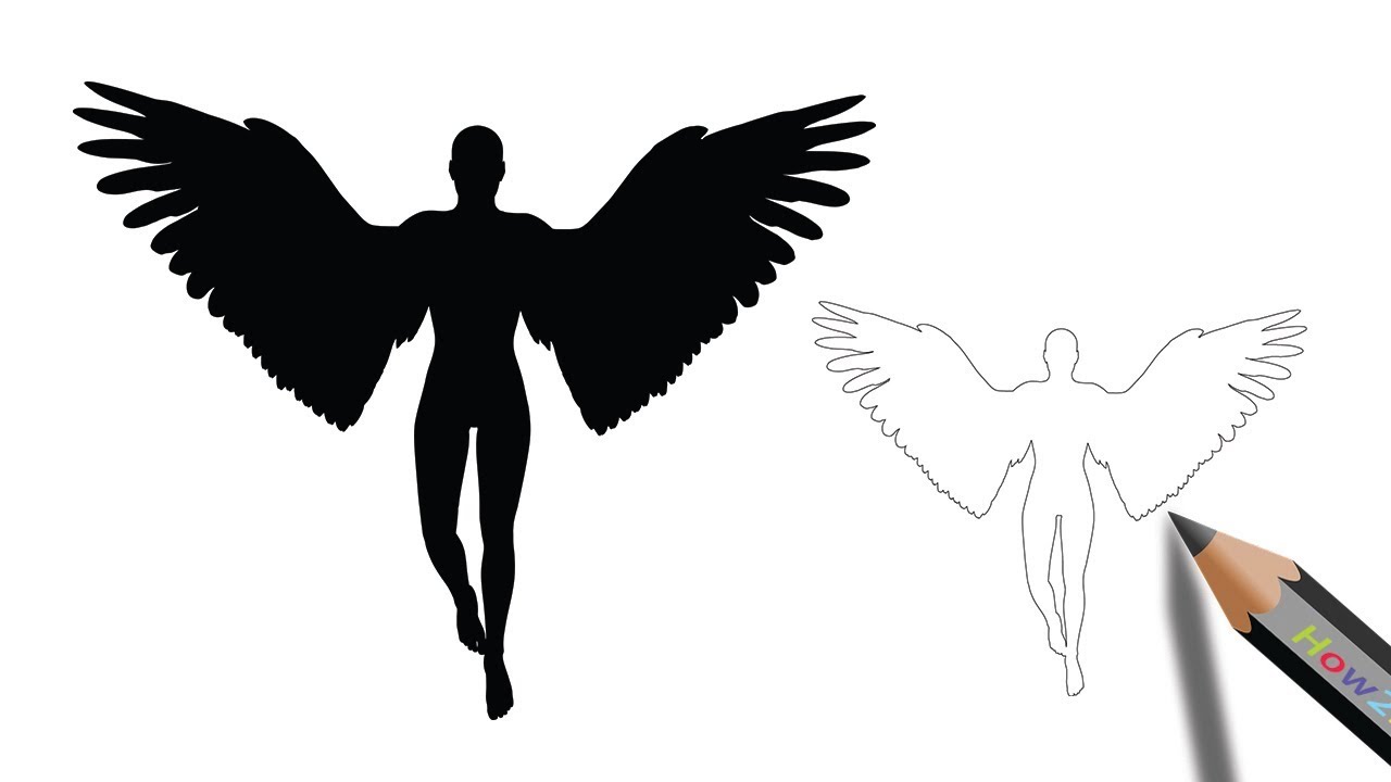 1280x720 How To Draw An Angel Devil Silhouette Easy Step - Angel Devil Drawing