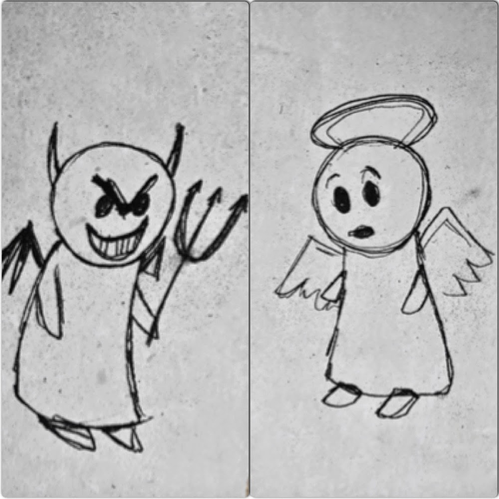 1000x1000 talk clean to me the little devil or the little angel, which do - Angel Devil Drawing