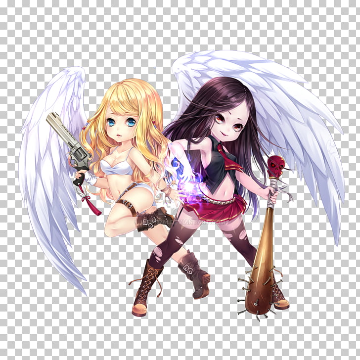 728x728 angel devil demon anime drawing, angel png clipart free cliparts - Angel Devil Drawing