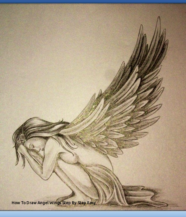640x745 How To Draw Angel Wings Step - Angel Drawing