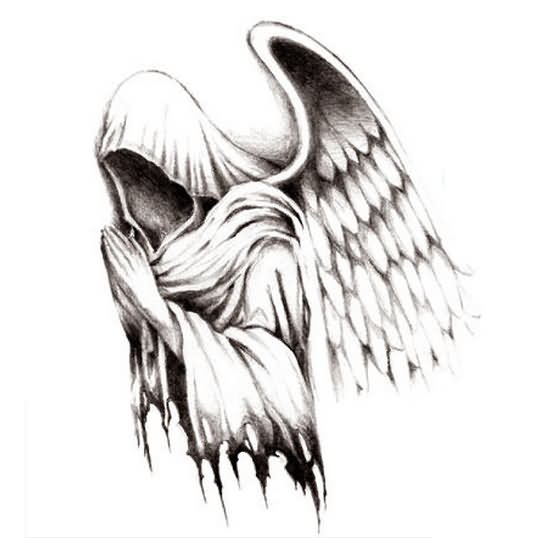 542x542 Praying Angel Drawing Realistic Drawing Skill - Angel Drawing