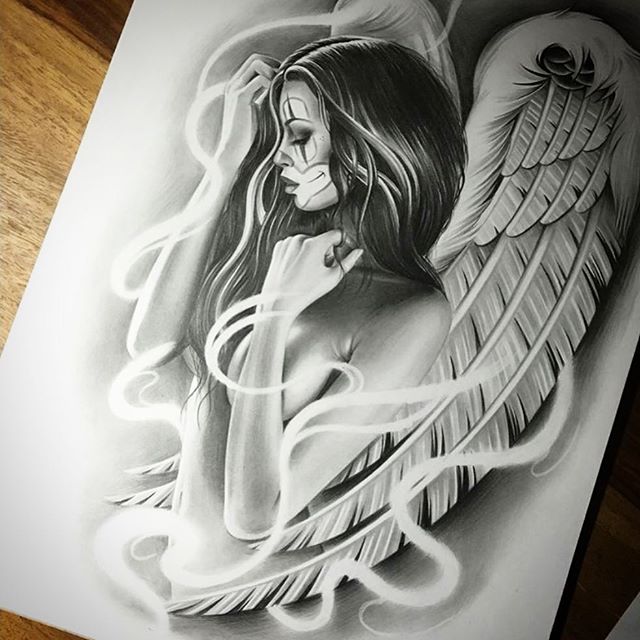 640x640 Angel Sketches In Pencil - Angel Drawing