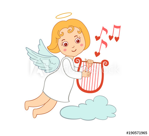500x455 Cute Drawing Cartoon Cupid For Valentine's Day Small Angel - Angel Drawing Cartoon