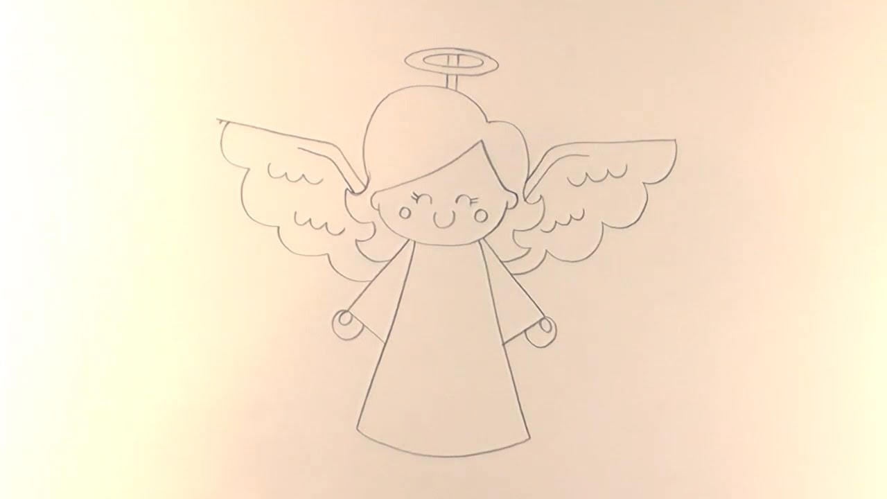 1280x720 R E A P How To Draw A Cartoon Christmas Angel - Angel Drawing Cartoon