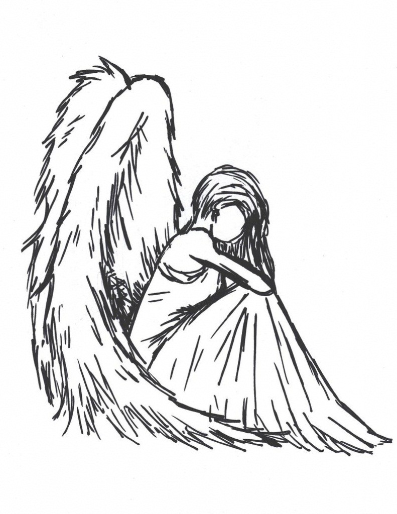 791x1024 Angel Drawing - Angel Drawing Cartoon