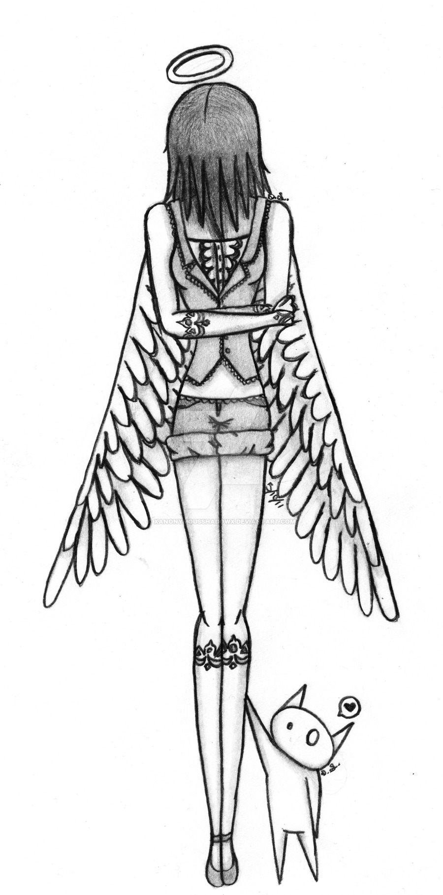 900x1818 Angel Drawing - Angel Drawing Cartoon