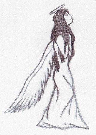 321x450 Sad Angel Drawing - Angel Drawing Easy