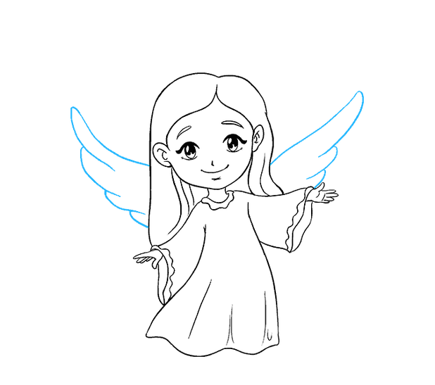 618x547 Easy Angel Drawing - Angel Drawing Easy