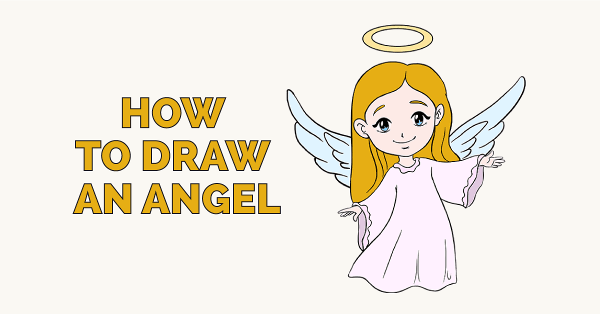1200x628 How To Draw An Angel In A Few Easy Steps Easy Drawing Guides - Angel Drawing For Kids