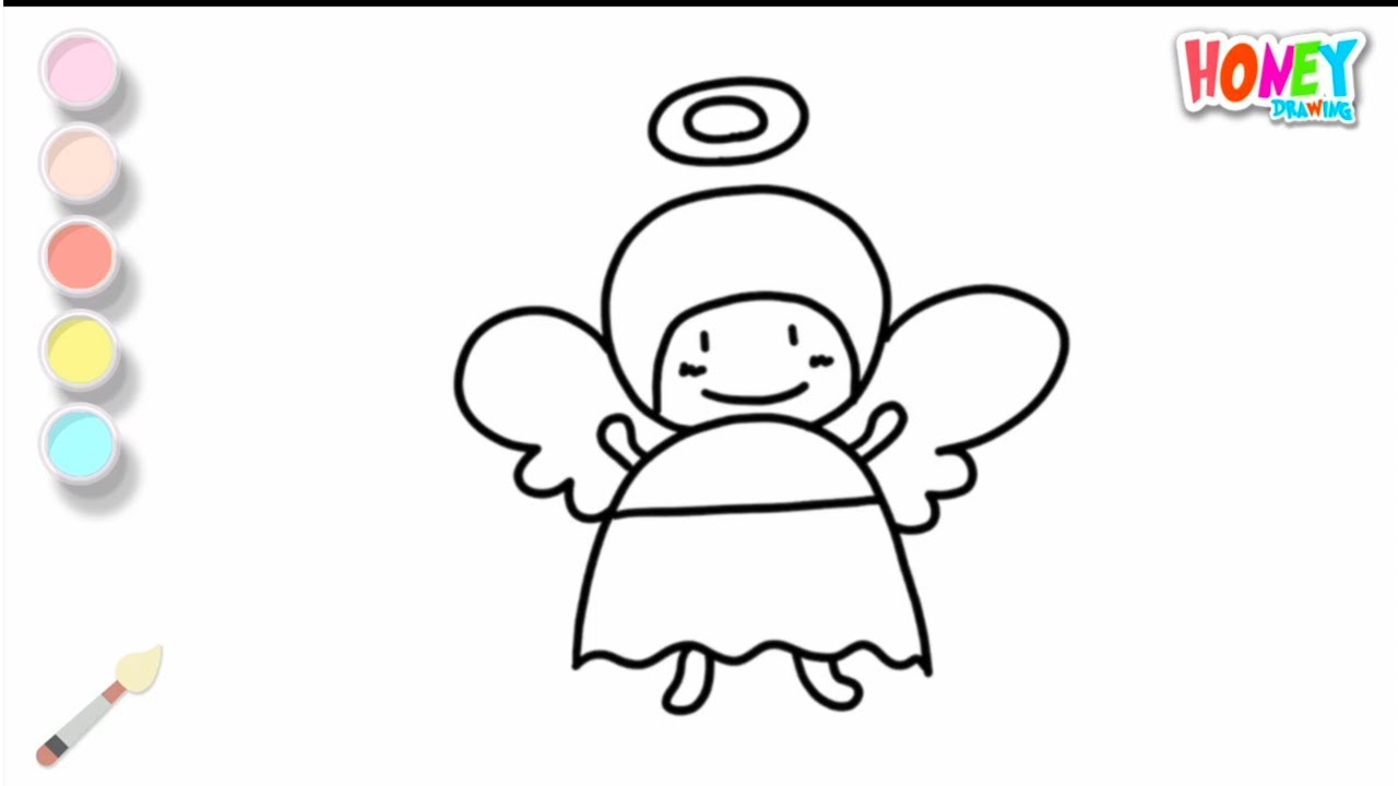 1280x720 How To Draw A Angel From 'a' Painting And Drawing For Kids - Angel Drawing For Kids
