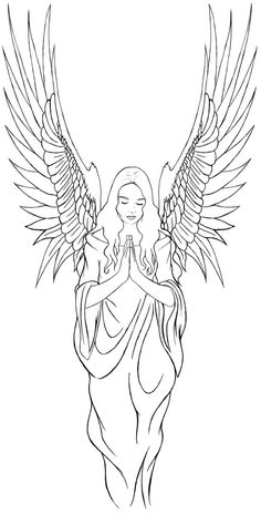 236x465 How To Draw An Angel Girl Step - Angel Drawing For Kids
