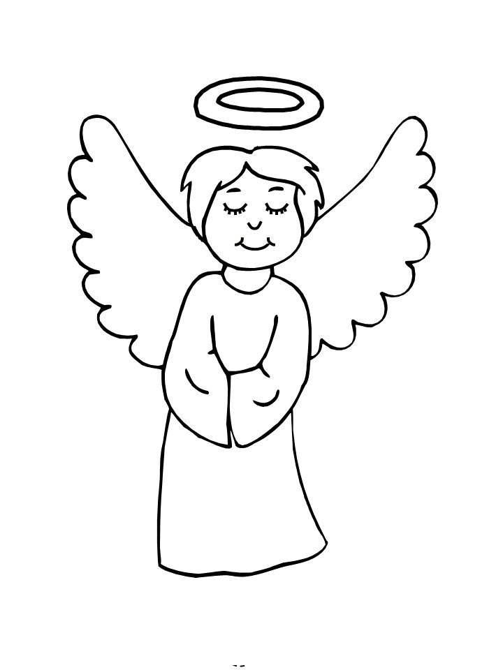 720x960 Angel Coloring Pages For Kids - Angel Drawing For Kids