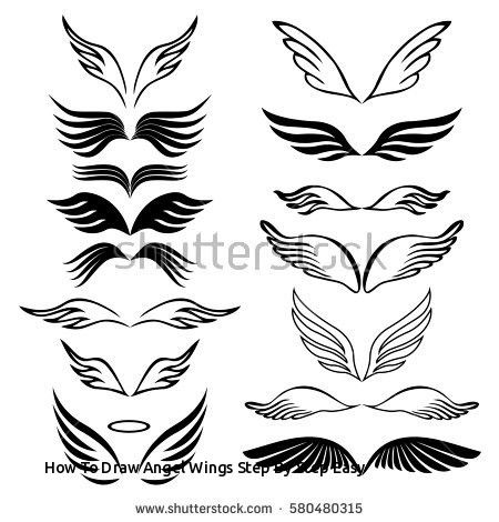 450x470 Simple Drawing Ideas For Kids Or How To Draw Angel Wings Step - Angel Drawing For Kids