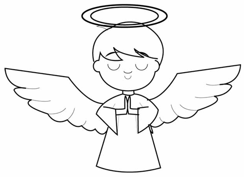 500x363 Angel Drawings Step - Angel Drawing Images