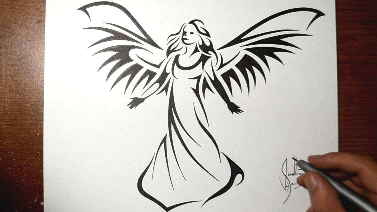 1280x720 How To Draw A Beautiful Angel - Angel Drawing Images
