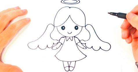 476x250 Sad Angel Drawing Easy Wings Step - Angel Drawing Images