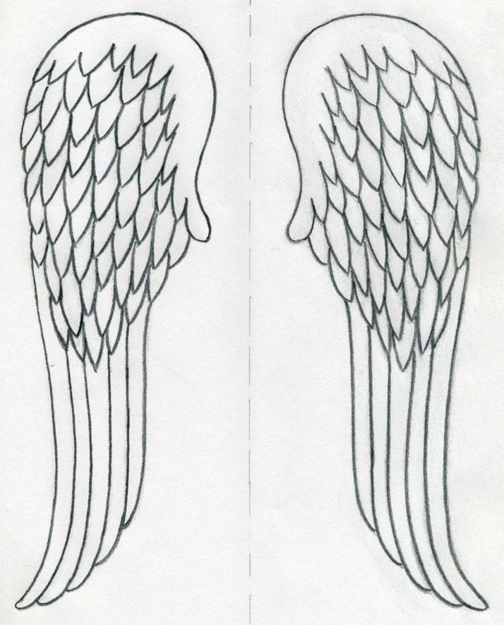 714x885 How To Draw Angel Wings Quickly In Few Easy Steps - Angel Easy Drawing