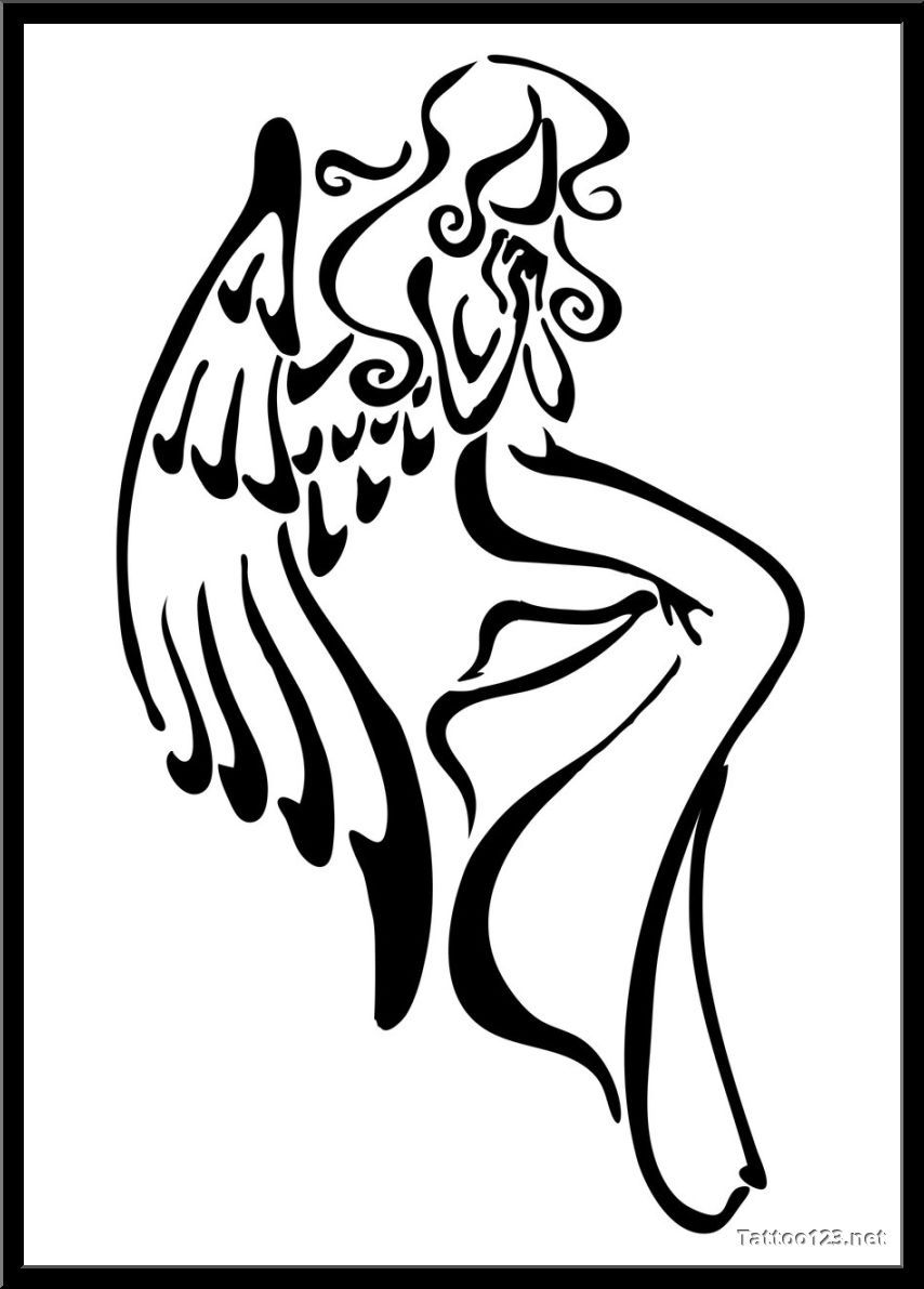 854x1191 Simple Angel Drawing - Angel Easy Drawing