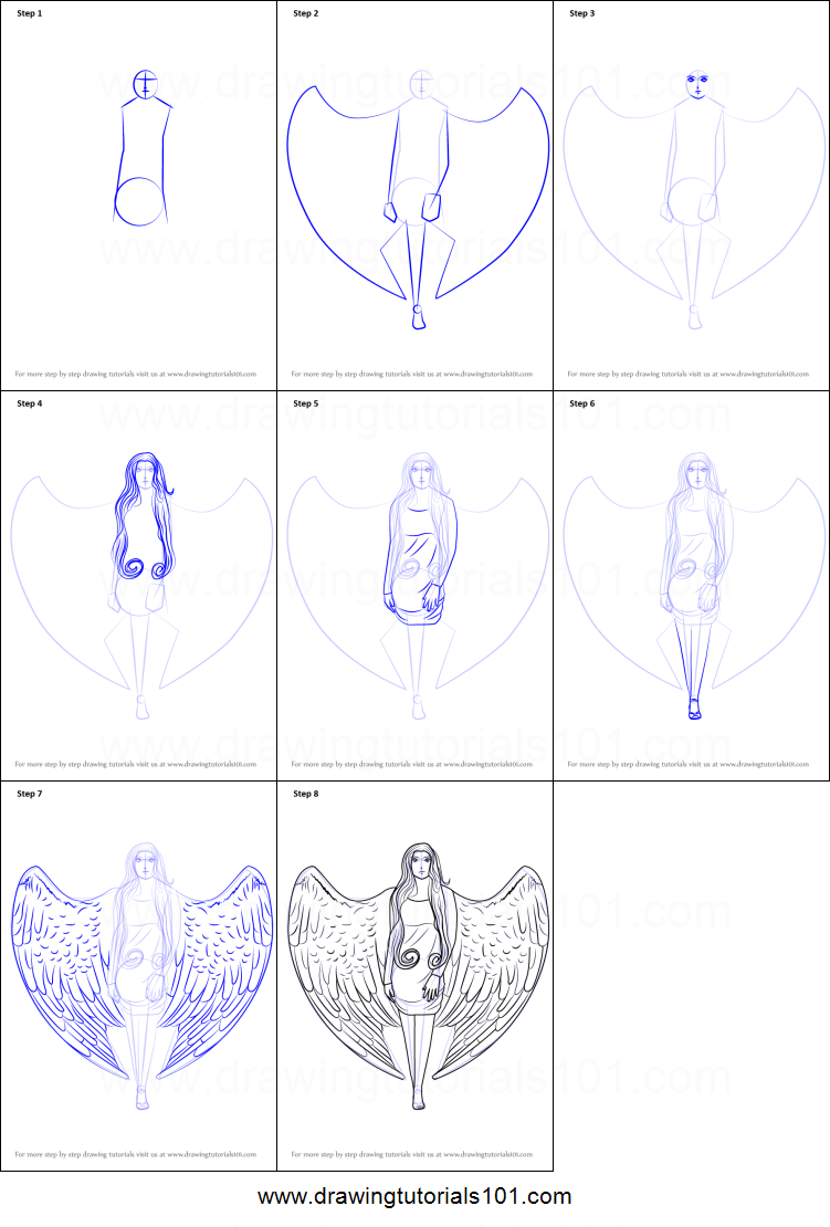 751x1110 angel drawing tutorial how to draw a angel for kids angel easy - Angel Easy Drawing