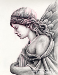 187x240 Angel Sketch - Angel Face Drawing