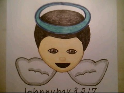 480x360 Emoji Baby Angel Faces For Kids How To Draw Merry Christmas - Angel Face Drawing