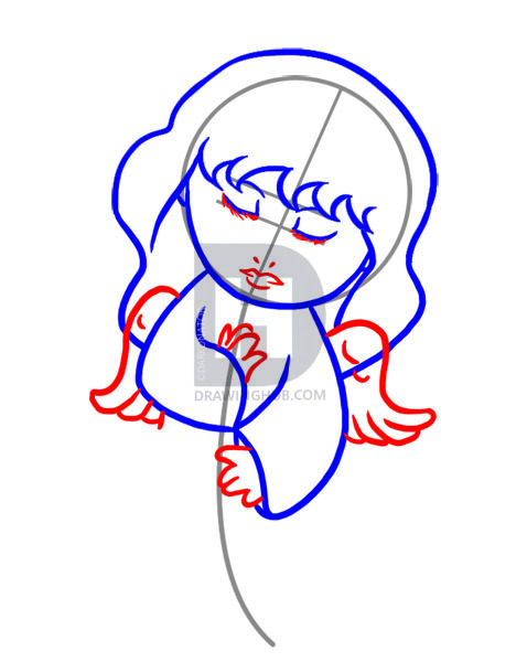 478x600 How To Draw A Simple Angel, Step - Angel Face Drawing