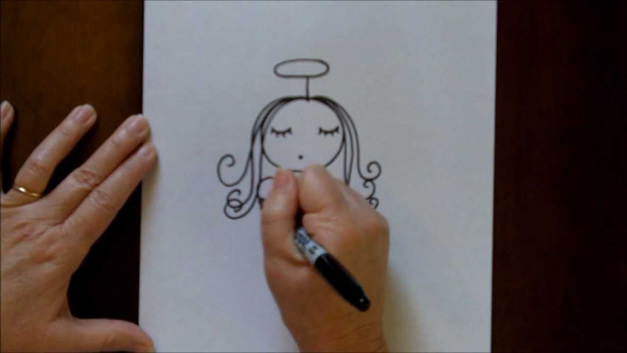 1280x720 How To Draw An Angel Step - Angel Face Drawing