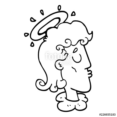 500x500 Line Drawing Cartoon Angel Face Stock Image And Royalty Free - Angel Face Drawing