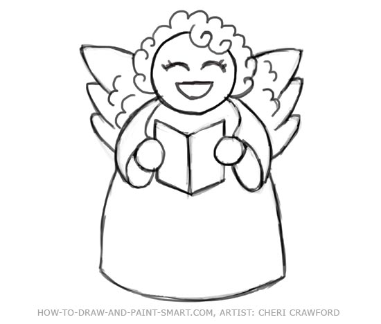 550x468 Angel Drawing - Angel Face Drawing