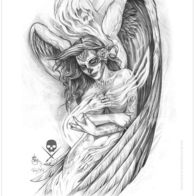 640x640 big gus angel girl drawing tattoos de tatuajes de - Angel Girl Drawing